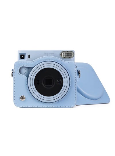Buy Square SQ1 Case - Protective for Fujifilm Instax Instant Camera PU Leather Cover with Adjustable Shoulder Strap Blue in Saudi Arabia