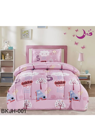 Buy Children's Quilt Set with Graphic Design Middle Filling Fabric Material 160 x 210 cm in Saudi Arabia