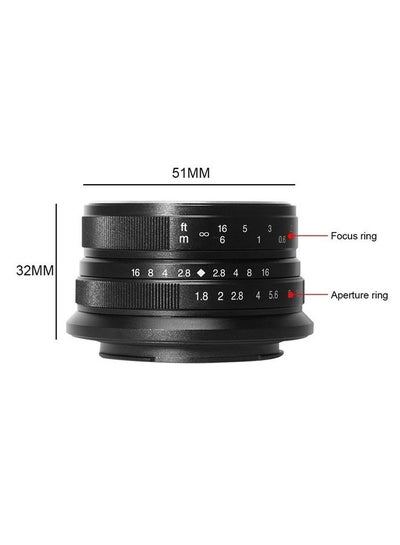 Buy 25mm F1.8 Manual Focus Fixed Lens for Sony E-Mount Cameras-APS-C (Black) in UAE
