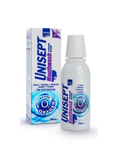 Buy Unisept Mouthwash with Carbamide Peroxide and Active Oxygen - 250ML in UAE