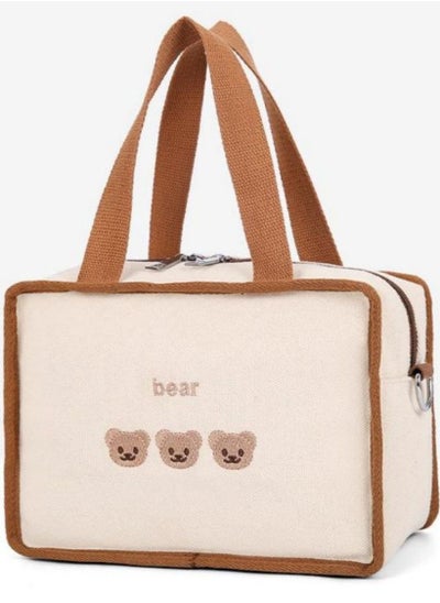 Buy Portable Cute Bear Embroidered Multifunctional Diaper Storage Bag in Saudi Arabia