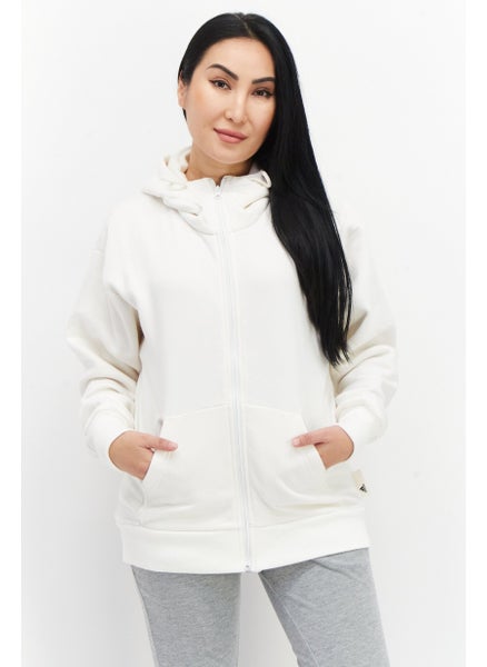 Buy Women Sportswear Fit Long Sleeves Walking Sweatshirt, Off White in UAE