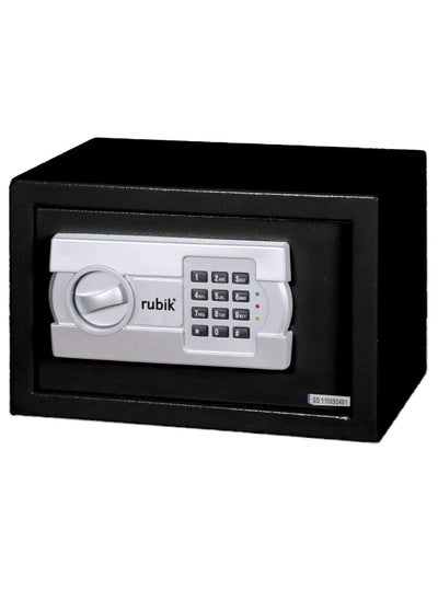 Buy Digital Safe Box with Keypad and Key Lock for Money Cash Jewelry Office Home Hotel Security (20x31x20cm) Black in UAE