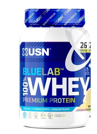 Buy Blue Lab Whey Premium Protein Vanilla 908g,Premium Whey Protein Powder, Scientifically-formulated, High Protein Post-Workout Powder Supplement with Added BCAAs in UAE