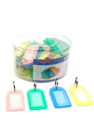 Buy E-commerce BAG 36pieces Plastic Key ID Label Tags Multicolor with Split Keyring Keychain for Luggage Pet Name Hotel Office Room Memory Multiusers Stick in Saudi Arabia