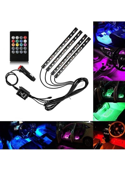 Buy LED car pedal with remote control, 4 bars, assorted colors - in Egypt