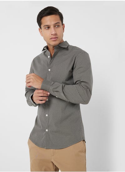 Buy Polka Dot Print Regular Fit Shirt in UAE