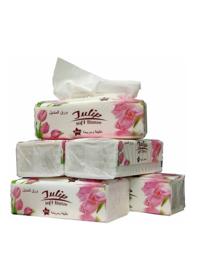 اشتري ECVV 5 Bags of 3 Ply Soft Tissue, White Facial Tissue Paper 18 x 18cm 300+ Sheets, Soft Toilet Paper Tissue, Sustainable,Septic-Safe, Toilet Paper في الامارات