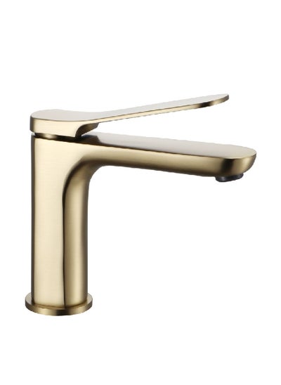 Buy Durable Modern Design Single Handle Solid Brass Basin Mixer Gold 1 x 1 x 1 cm JS-621401BG in Saudi Arabia