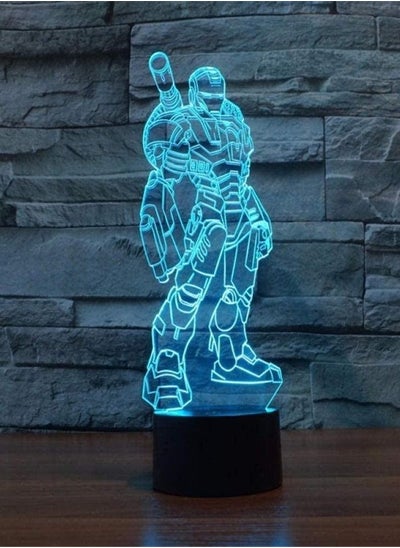 اشتري 3D Illusion Lamp LED Multicolor Night Light Super Hero Iron Man Fully Equipped Action Figure 7/16 Colors Touchtable Lamp Decoration Optical Children s Sleep Lamp في الامارات