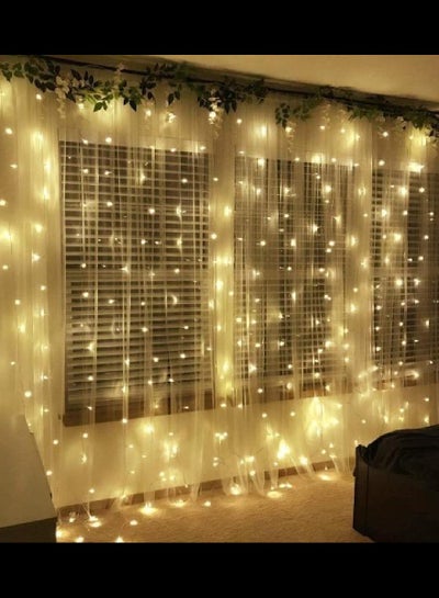 Buy Battery Operated Ramadan Light Curtain Light 50 LED 7 Meter Fairy Light Ramadan Decoration Light Warm White in UAE