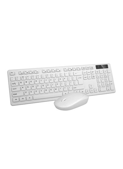 Buy 2.4G Wireless Keyboard Mouse Combo Slim Waterproof White in Saudi Arabia