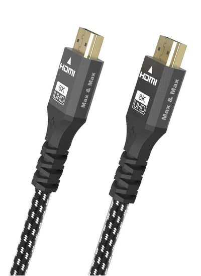 اشتري HDMI إلى HDMI 2 متر 8K كابل مطلي بالذهب ، 8K @ 60HZ ، 4k @ 120 HZ ، ديناميكي HDR ، eARC ، سرعة نقل 48 جيجابايت في الثانية- أسود في الامارات