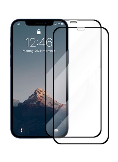 اشتري عبوتين لهاتف iPhone 12 Pro Max واقي شاشة زجاجي شفاف 9H تغطية كاملة 6.5 بوصة في الامارات