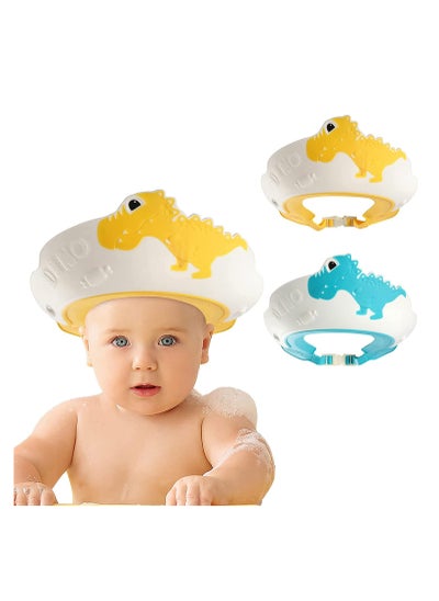 اشتري SYOSI Baby Shower Cap for Kids, Adjustable Toddler Hair Washing Bathing Cap, Baby Shower Visor Shampoo Cap Protect Baby Eyes, Dinosaur, 2 Pack في السعودية