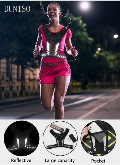 Buy Reflective Vest Running Vest Chest Running Backpack  Holds Accessories and iPhone Lightweight Adjustable gear for Fitness Walking Cycling Hiking in Saudi Arabia