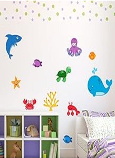 اشتري Decorative kids room sticker - Sea animals (100x100cm) في مصر