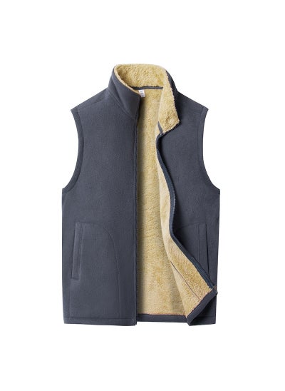 Buy 1 x 5 pcs Mens Winter Fleece Lined Casual Vest Warm Sleeveless Jacket XL Grey in Saudi Arabia