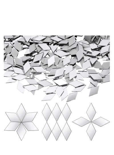 Buy Mini Diamond Shape Mirror Tiles for Crafts, 500 Pcs 1 x 0.5 Inch Rhombus Mini Mosaic Tiles Small Mirror Pieces Glass Tiles for Wall Home Decoration Crafts DIY Making Supplies in Saudi Arabia