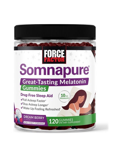 Buy Somnapure Gummies with Melatonin for Adults, Non-Habit-Forming Sleep Aid Supplement for Deep Sleep, Stay Asleep Longer, Wake Up Refreshed, Dream Berry Flavor, Force Factor, 120 Count(Pack of 1) in Saudi Arabia