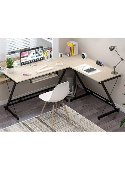 اشتري L Shaped Desk Computer Gaming Desk Home Corner Desk Office Writing Workstation with Large Monitor Stand Easy to Assemble في السعودية