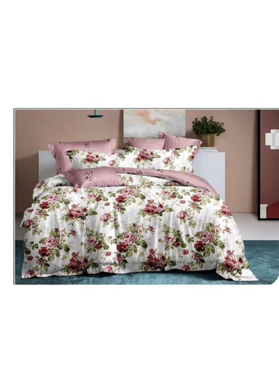 Buy Embrace King Comforter Comforter set 6pcs set glazed cotton King size 1-PC fitted bedsheet 200 * 200cm,1-PCS Comforter 220 * 240 fixed, 4PCS Super Soft Pillowcases in UAE