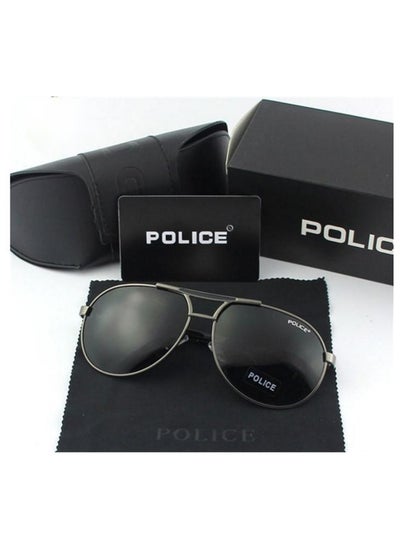 Buy Classic Pilot Polarized Lens Sunglasses Grey Lenses with Gunmetal Frames in Saudi Arabia