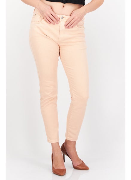 Buy Women Skinny Fit Washed Stretchable Jeans, Pink in Saudi Arabia