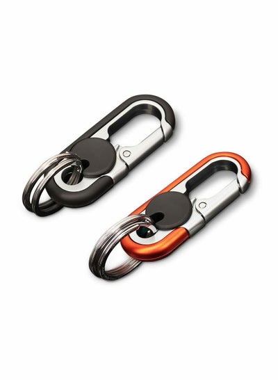 اشتري 2 Pcs Men's Car Key Chain, Double Layer Anti-Loss Chain Car Keychain Key, Metal Waistband Car Keychain Organizer for Men في السعودية