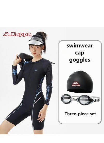 اشتري Women's Summer Swimwear With Swimming Goggles and A Swimming Cap في السعودية