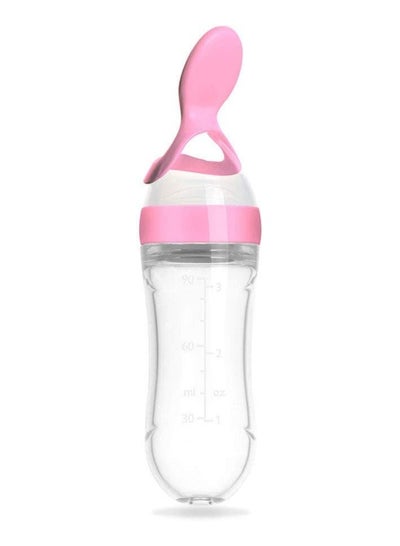 Plastic Feeding Bottle with Spoon Food Cereal Squeeze Feeder Hot Spoon Solid Feeding (Green) main image 1