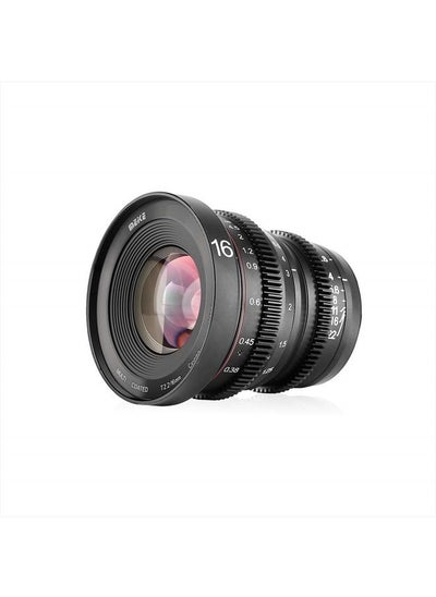 اشتري 16mm T2.2 Large Aperture Manual Focus Prime Low Distortion 4K Mini Cine Lens for Micro Four Thirds M4/3 MFT Compatible with Olympus/Panasonic Lumix Cameras and BMPCC 4K Zcam E2 GH5 GH6 OM-1 في الامارات