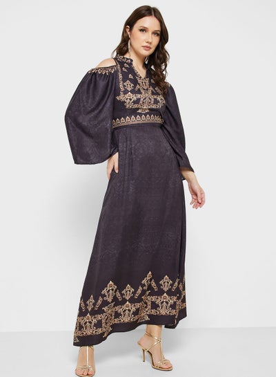 Buy Embroidered Detail Fit & Flare Dress in Saudi Arabia