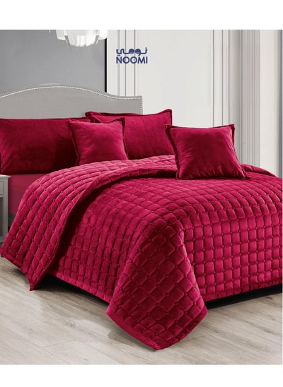 Buy Soft Velvet Bedspread 6 Pieces Double 240X220 in Saudi Arabia