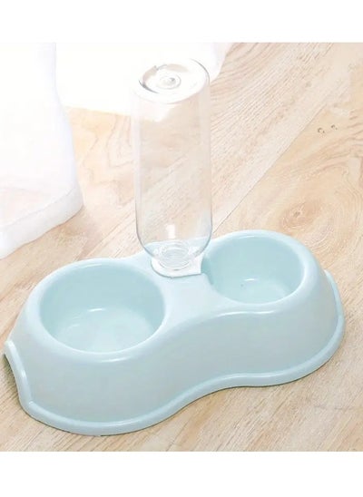 Buy Food Dish Bowl, 2 In 1 Feeder Food Bowl and Auto Gravity Water Dispenser, Food And Water Feeder Set. in UAE