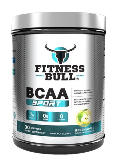 اشتري BCAA Sport Green Apple يدعم نمو العضلات والتعافي مزيج من الإلكتروليت مع ماء جوز الهند المنعش مكمل غذائي 30 وجبة 489 جرام في الامارات