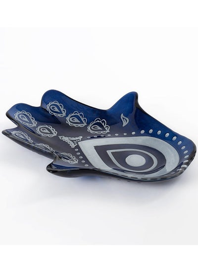 اشتري Eye Decorative Platter, Blue - 32x26 cm في الامارات