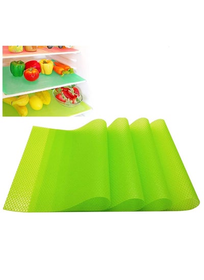 اشتري Fridge Mats Set Refrigerator Mats Pads Large (45x29cm), Washable Shelf Liner Pads for Fridge Drawer Shelves Counter Top Tables Pack of 4 (Green) في الامارات