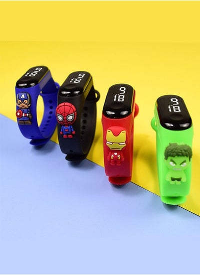 Buy 4-Piece Kids Digital Watch Sports Touch Electronic LED Waterproof Kids Watch in UAE