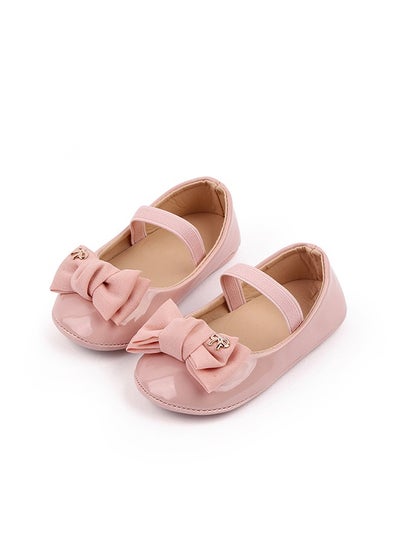 Buy Baby Princess Bow Leather Shoes-Pink in Saudi Arabia