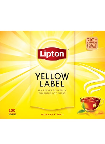 اشتري شاي ليبتون العلامة الصفراء الأسود - 100 كيس شاي في الامارات