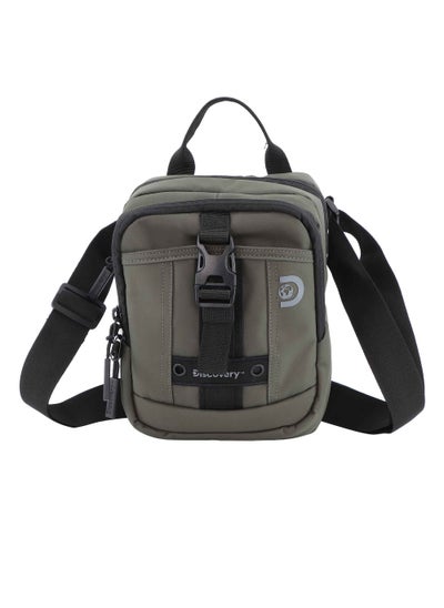 Buy Discovery SHIELD RPET Polyester Utility Bag Khaki, Zipper Compartment Casual Shoulder Bag For Men And Women Removable Shoulder Strap Secure RFID Pocket in UAE