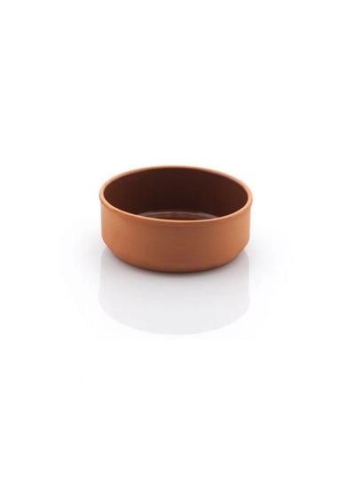 Buy Terracotta 2-Piece Inner-Glazed Round Bowl Set Safe 100% Natural earthenware Eco friendly terracotta pots Mexican Indian Korean moroccan Dishes - Brown - 16x6.5 cm in UAE