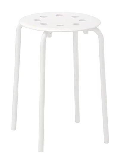 Buy 4pcs Stackable Marius Stool, Durable Plastic & Steel, Lightweight, Space-Saving, Anti-Slip Legs, Holds Up to 80kg, Ideal for Indoor/Outdoor Use–Home,Office,Bar,School,Lab(White,40x40x45cm) in Saudi Arabia