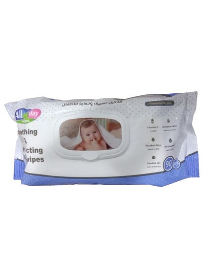 Buy Soothing and Protecting Baby Wipes 90Pcs in UAE