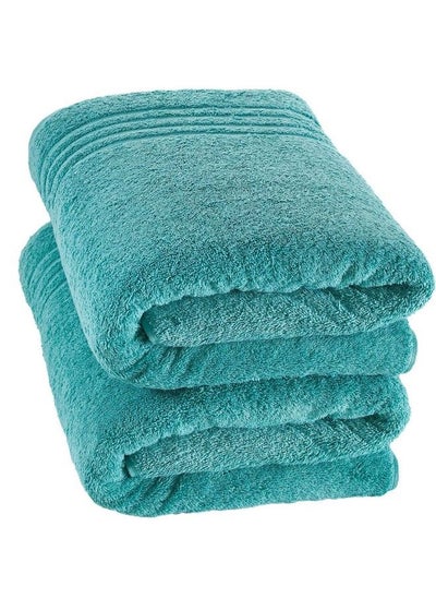 اشتري Jumbo Large Bath Sheets Towels 2 Pack 35 X 70 Inches Soft And Absorbent Premium Quality 100% Cotton Towels (Teal Turquoise Bath Sheet) في السعودية