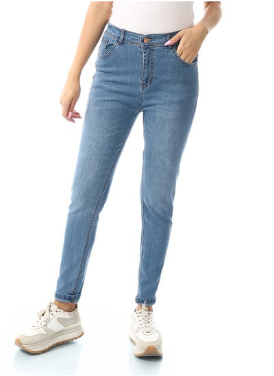 Buy Blue Lycra Skinny Jeans For Women in Egypt