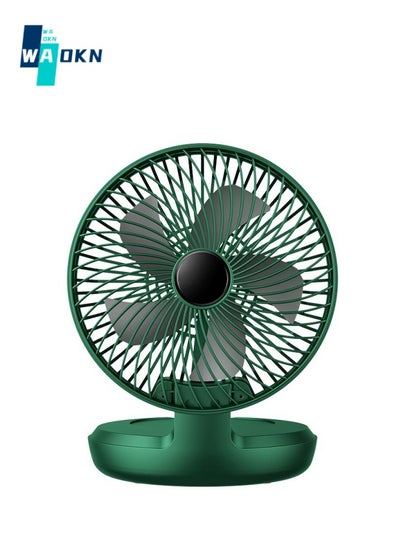 اشتري Mini Desktop Fan, 1200mAH Battery USB Powered Wall Fan, 2 Speeds, Quiet Work, Foldable Design, Portable Personal Air Circulation Fan for Desk Desk Office Bedroom (Green) في الامارات