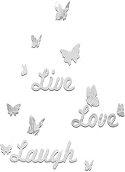 اشتري Live Laugh Love Quote Removable Wall Stickers Mirror Decal DIY Home Decor size Butterfly في مصر