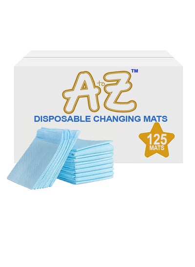 Buy A to Z - Disposable Changing Mat size (45cm x 60cm) Large- Premium Quality for Baby Soft Ultra Absorbent Waterproof - Pack of 125 - White in UAE